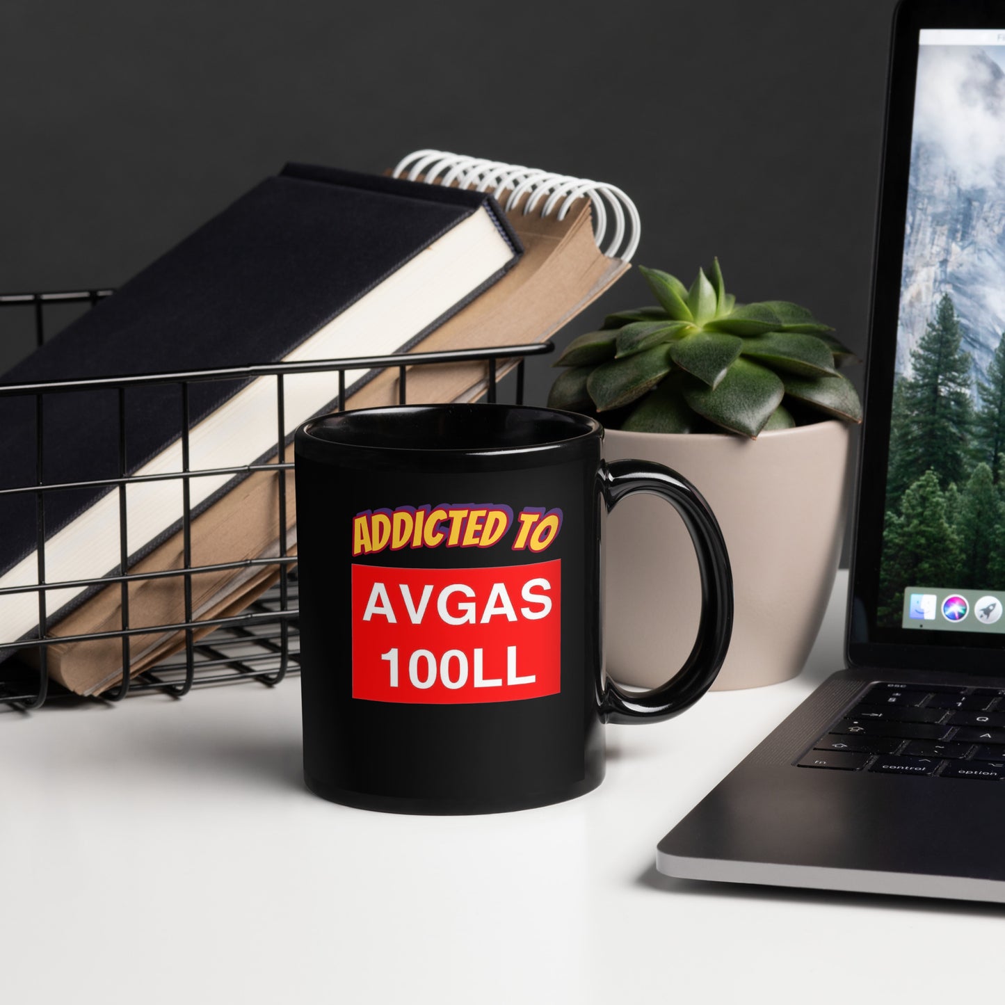 Addicted to AVGAS 100LL Black Mug